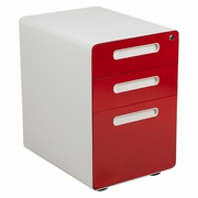 ERGONOMIC 3-DRAWER MOBILE LOCKING FILING CABINET WITH ANTI-TILT MECHANISM & LETTER/LEGAL DRAWER, WHITE WITH RED FACEPLATE: <font color=green>FREE SHIPPING!</font> ERGONOMIC 3-DRAWER MOBILE LOCKING FILING CABINET WITH ANTI-TILT MECHANISM & LETTER/LEGAL DRAWER, WHITE WITH RED FACEPLATE: <font color=green>FREE SHIPPING!</font>