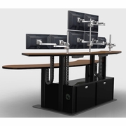 ERGONOMIC HOME COMMAND CENTER DESK W/CPU CABINETS BUILT IN. DIMENSIONS 131"x58. BAA & BABA COMPLIANT. REV1-12-26
