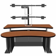 ERGONOMIC HOME CONTROL ROOM FURNITURE W/ADJUSTABLE MULTI MONITOR ARM #RFQ-1921-72-NS.