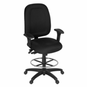 Ergonomic Home CozyCore Series High-Back Multifunctional Fabric Computer Task Chair with Adjustable Arms and Drafting Kit - Black<br><FONT COLOR=GREEN>-FREE SHIPPING-</FONT>