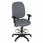 Ergonomic Home CozyCore Series High-Back Multifunctional Fabric Computer Task Chair with Adjustable Arms and Drafting Kit - Grey<br><FONT COLOR=GREEN>-FREE SHIPPING-</FONT>
