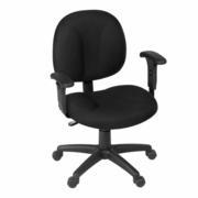 Ergonomic Home CozyCore Series Swivel Fabric Computer Task Chair with Adjustable Arms - Black<br><FONT COLOR=GREEN>-FREE SHIPPING-</FONT>