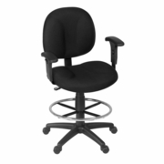 Ergonomic Home CozyCore Series Swivel Fabric Computer Task Chair with Adjustable Arms & Drafting Kit - Black<br><FONT COLOR=GREEN>-FREE SHIPPING-</FONT>