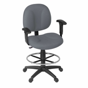 Ergonomic Home CozyCore Series Swivel Fabric Computer Task Chair with Adjustable Arms & Drafting Kit -Grey<br><FONT COLOR=GREEN>-FREE SHIPPING-</FONT>