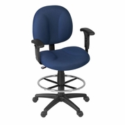 Ergonomic Home CozyCore Series Swivel Fabric Computer Task Chair with Adjustable Arms & Drafting Kit - Navy Blue<br><FONT COLOR=GREEN>-FREE SHIPPING-</FONT>