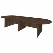 Ergonomic Home Heritage 12 ft. Racetrack Laminate Conference Table with Charging Port- Neo Walnut<br><FONT COLOR=GREEN>-FREE SHIPPING-</FONT>