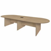 Ergonomic Home Heritage 14 ft. Racetrack Laminate Conference Table with Charging Port- Noble Oak<br><FONT COLOR=GREEN>-FREE SHIPPING-</FONT>