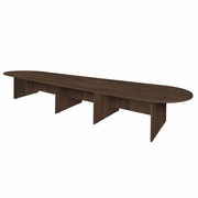 Ergonomic Home Heritage 16 ft Racetrack Laminate Conference Table with 2 Charging Ports- Neo Walnut<br><FONT COLOR=GREEN>-FREE SHIPPING-</FONT>
