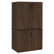 Ergonomic Home Heritage 29 in. Storage Cabinet with 35 in. Storage Cabinet- Neo Walnut<br><FONT COLOR=GREEN>-FREE SHIPPING-</FONT>