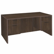 Ergonomic Home Heritage 60 x 30 in. Office Desk with Double Pedestal Drawer Unit- Neo Walnut<br><FONT COLOR=GREEN>-FREE SHIPPING-</FONT>