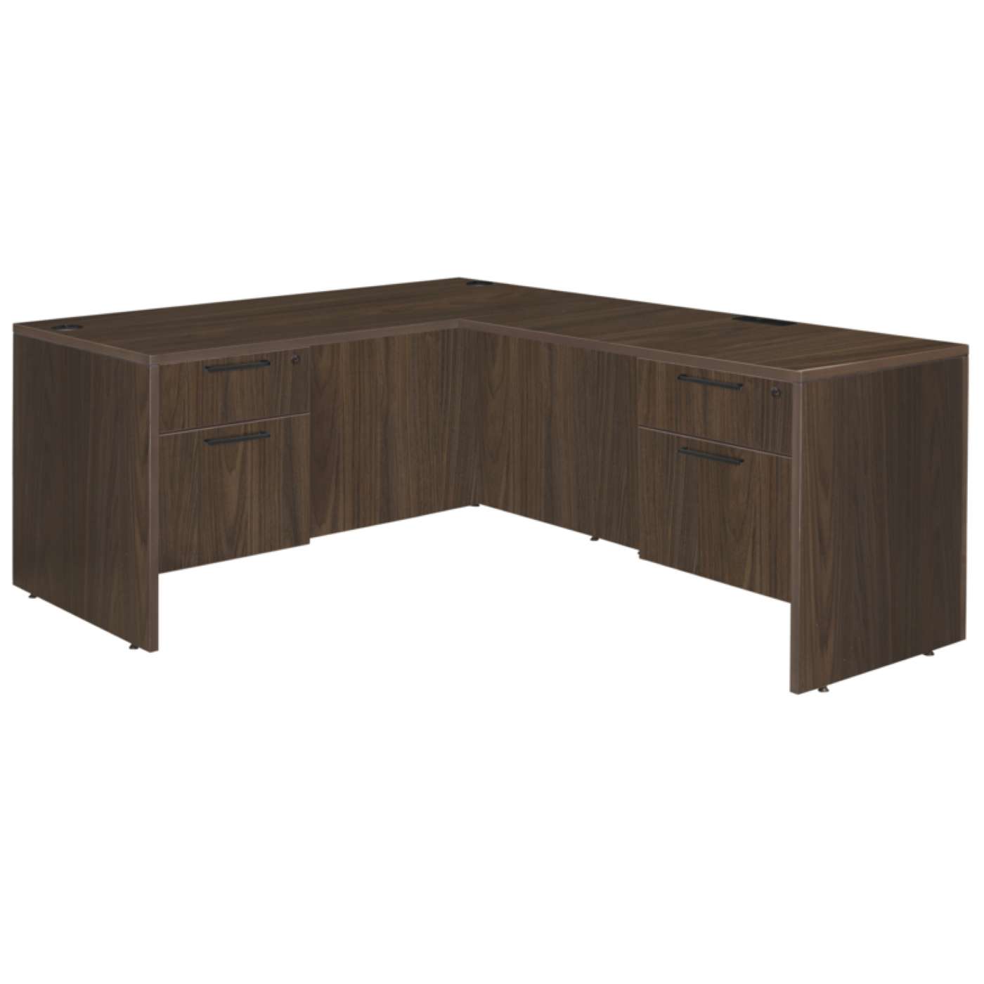 Ergonomic Home Heritage 60 x 77 in. L Desk with Double Pedestal Drawer Unit- Neo Walnut<br><FONT COLOR=GREEN>-FREE SHIPPING-</FONT> Ergonomic Home Heritage 60 x 77 in. L Desk with Double Pedestal Drawer Unit- Neo Walnut<br><FONT COLOR=GREEN>-FREE SHIPPING-</FONT>