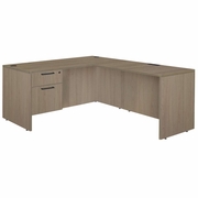 Ergonomic Home Heritage 60 x 77 in. L Desk with Single Pedestal Drawer Unit- Noble Oak<br><FONT COLOR=GREEN>-FREE SHIPPING-</FONT>