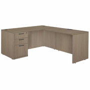 Ergonomic Home Heritage 66 x 77 in. L Desk with Single Full Pedestal Drawer Unit- Noble Oak<br><FONT COLOR=GREEN>-FREE SHIPPING-</FONT>