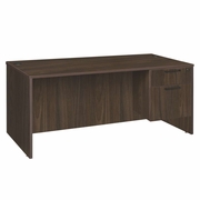 Ergonomic Home Heritage 71 x 35 in. Executive Desk with Single Pedestal Drawer Unit- Neo Walnut<br><FONT COLOR=GREEN>-FREE SHIPPING-</FONT>