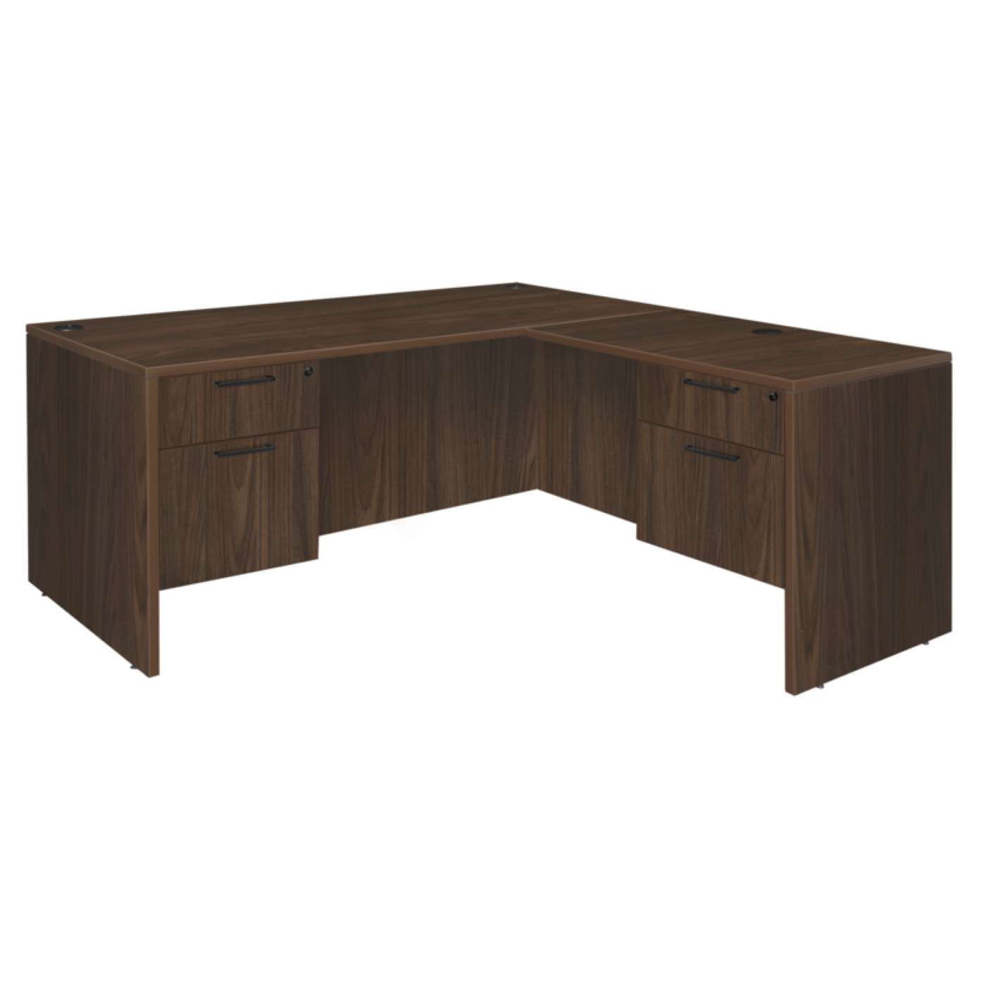 Ergonomic Home Heritage 71 x 35 in. L Desk with Double Pedestal Drawer Unit- Neo Walnut<br><FONT COLOR=GREEN>-FREE SHIPPING-</FONT> Ergonomic Home Heritage 71 x 35 in. L Desk with Double Pedestal Drawer Unit- Neo Walnut<br><FONT COLOR=GREEN>-FREE SHIPPING-</FONT>