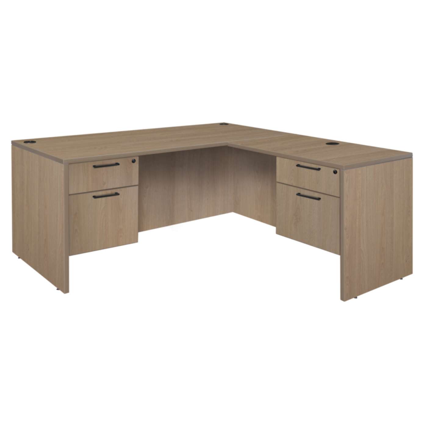 Ergonomic Home Heritage 71 x 35 in. L Desk with Double Pedestal Drawer Unit- Noble Oak<br><FONT COLOR=GREEN>-FREE SHIPPING-</FONT> Ergonomic Home Heritage 71 x 35 in. L Desk with Double Pedestal Drawer Unit- Noble Oak<br><FONT COLOR=GREEN>-FREE SHIPPING-</FONT>