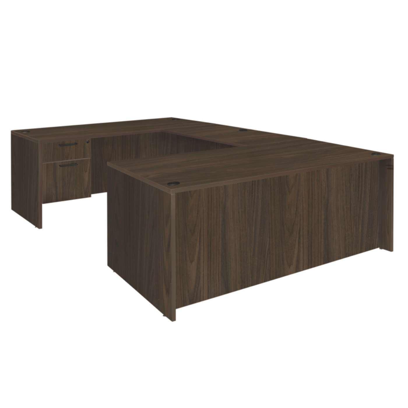 Ergonomic Home Heritage 71 x 35 in. U Desk with Double Pedestal & 47 in. Bridge- Neo Walnut<br><FONT COLOR=GREEN>-FREE SHIPPING-</FONT> Ergonomic Home Heritage 71 x 35 in. U Desk with Double Pedestal & 47 in. Bridge- Neo Walnut<br><FONT COLOR=GREEN>-FREE SHIPPING-</FONT>