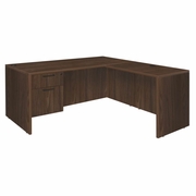 Ergonomic Home Heritage 71 x 59 in. L Desk with Single Pedestal Drawer Unit- Neo Walnut<br><FONT COLOR=GREEN>-FREE SHIPPING-</FONT>