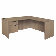 Ergonomic Home Heritage 71 x 59 in. L Desk with Single Pedestal Drawer Unit- Noble Oak<br><FONT COLOR=GREEN>-FREE SHIPPING-</FONT>