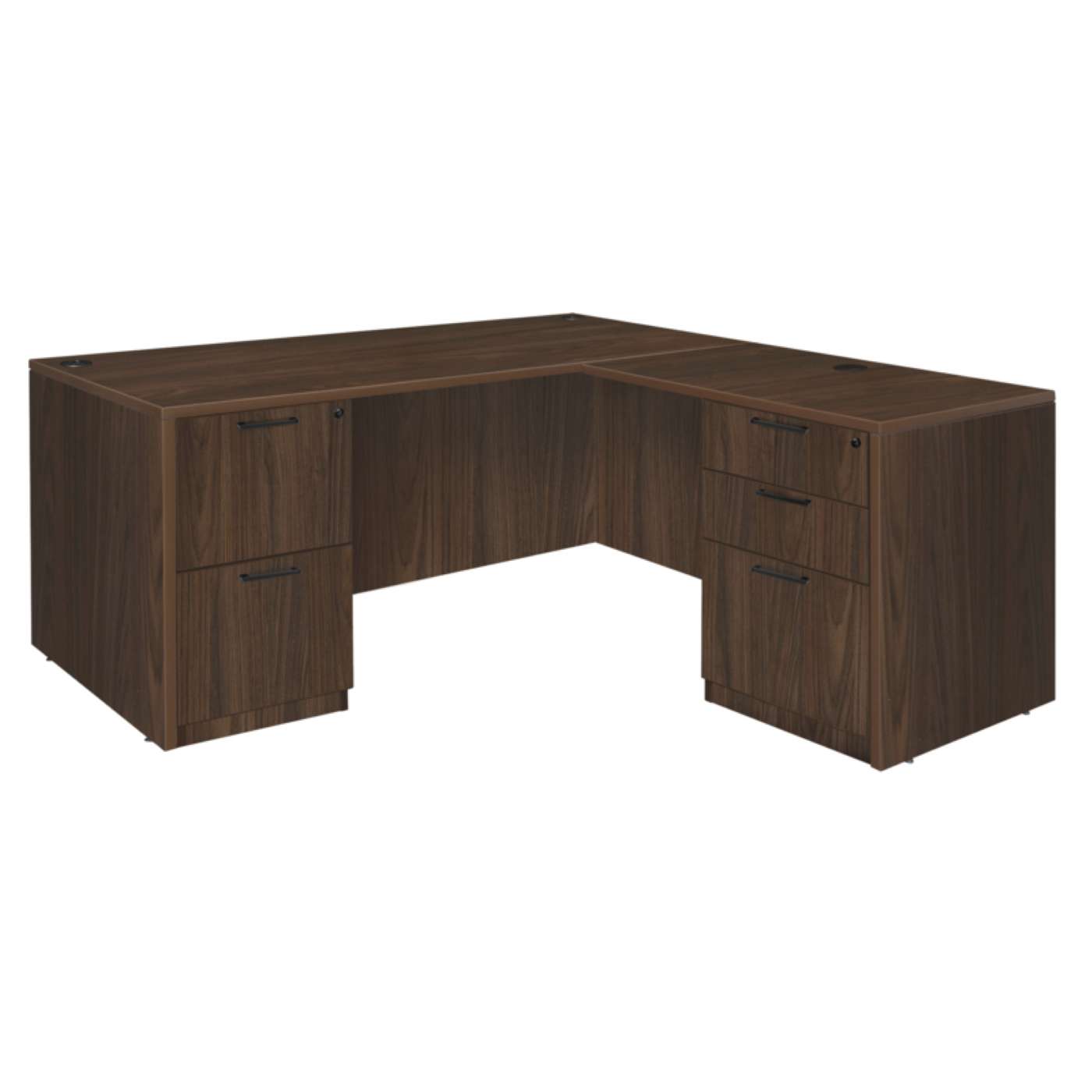 Ergonomic Home Heritage 71 x 70 in. L Desk with Double Full Pedestal Drawer Unit- Neo Walnut<br><FONT COLOR=GREEN>-FREE SHIPPING-</FONT> Ergonomic Home Heritage 71 x 70 in. L Desk with Double Full Pedestal Drawer Unit- Neo Walnut<br><FONT COLOR=GREEN>-FREE SHIPPING-</FONT>