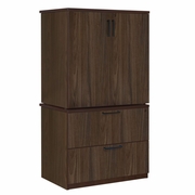 Ergonomic Home Heritage Lateral File with Stackable Storage Cabinet- Neo Walnut<br><FONT COLOR=GREEN>-FREE SHIPPING-</FONT>