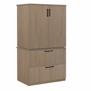 Ergonomic Home Heritage Lateral File with Stackable Storage Cabinet- Noble Oak<br><FONT COLOR=GREEN>-FREE SHIPPING-</FONT>