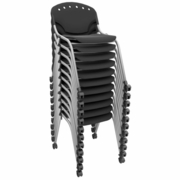 Ergonomic Home Nova Classroom Training Mobile Stack Chair Armless - Black - 11 Pack<br><FONT COLOR=GREEN>-FREE SHIPPING-</FONT>