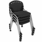 Ergonomic Home Nova Classroom Training Mobile Stack Chair Armless - Black - 4 Pack<br><FONT COLOR=GREEN>-FREE SHIPPING-</FONT>