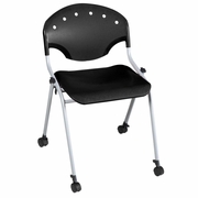 Ergonomic Home Nova Classroom Training Mobile Stack Chair Armless - Black<br><FONT COLOR=GREEN>-FREE SHIPPING-</FONT>