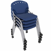 Ergonomic Home Nova Classroom Training Mobile Stack Chair Armless - Navy Blue - 4 Pack<br><FONT COLOR=GREEN>-FREE SHIPPING-</FONT>