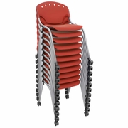 Ergonomic Home Nova Classroom Training Mobile Stack Chair Armless - Red - 11 Pack<br><FONT COLOR=GREEN>-FREE SHIPPING-</FONT>