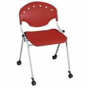 Ergonomic Home Nova Classroom Training Mobile Stack Chair Armless - Red<br><FONT COLOR=GREEN>-FREE SHIPPING-</FONT>