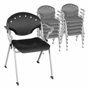 Ergonomic Home Nova Classroom Training Stack Chair with Arms - Black - 11 Pack<br><FONT COLOR=GREEN>-FREE SHIPPING-</FONT>