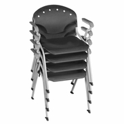 Ergonomic Home Nova Classroom Training Stack Chair with Arms - Black - 4 Pack<br><FONT COLOR=GREEN>-FREE SHIPPING-</FONT>