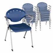 Ergonomic Home Nova Classroom Training Stack Chair with Arms - Navy Blue - 11 Pack<br><FONT COLOR=GREEN>-FREE SHIPPING-</FONT>