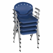Ergonomic Home Nova Classroom Training Stack Chair with Arms - Navy Blue - 4 Pack<br><FONT COLOR=GREEN>-FREE SHIPPING-</FONT>