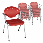 Ergonomic Home Nova Classroom Training Stack Chair with Arms - Red - 11 Pack<br><FONT COLOR=GREEN>-FREE SHIPPING-</FONT>