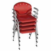 Ergonomic Home Nova Classroom Training Stack Chair with Arms - Red - 4 Pack<br><FONT COLOR=GREEN>-FREE SHIPPING-</FONT>