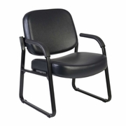 Ergonomic Home Victory Big & Tall 400 LBS Guest and Reception Chair with Arms, Anti-Microbial/Anti-Bacterial Vinyl - Black<br><FONT COLOR=GREEN>-FREE SHIPPING-</FONT>