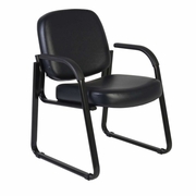 Ergonomic Home Victory Guest and Reception Chair with Arms, Anti-Microbial/Anti-Bacterial Vinyl - Black<br><FONT COLOR=GREEN>-FREE SHIPPING-</FONT>