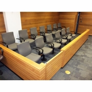 ERGONOMIC JURY CHAIRS BOLT TO THE FLOOR