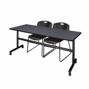 FLIPTOP TRAINING TABLE INCLUDES BASE AND TOP ITEM BASE-MKTBFT6524BK-TOPRGS-TTRC7224