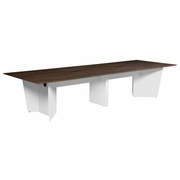 Forma 144" Conference Table with Power Data Grommet- Neo Walnut/ White<br><FONT COLOR=GREEN>-FREE SHIPPING-</FONT>