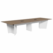 Forma 144" Conference Table with Power Data Grommet- Noble Oak/ White<br><FONT COLOR=GREEN>-FREE SHIPPING-</FONT>