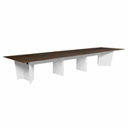 Forma 192" Conference Table with Power Data Grommet- Neo Walnut/ White<br><FONT COLOR=GREEN>-FREE SHIPPING-</FONT>