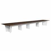 Forma 240" Conference Table with Power Data Grommet- Neo Walnut/ White<br><FONT COLOR=GREEN>-FREE SHIPPING-</FONT>