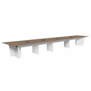 Forma 240" Conference Table with Power Data Grommet- Noble Oak/ White<br><FONT COLOR=GREEN>-FREE SHIPPING-</FONT>