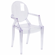 GHOST CHAIR WITH ARMS IN TRANSPARENT CRYSTAL: <font color=green>FREE SHIPPING!</font>