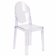 GHOST CHAIR WITH OVAL BACK IN TRANSPARENT CRYSTAL: <font color=green>FREE SHIPPING!</font>