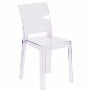 GHOST CHAIR WITH SQUARE BACK IN TRANSPARENT CRYSTAL: <font color=green>FREE SHIPPING!</font>